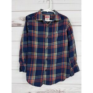 Wrangler Kids Boys‎ Plaid Long Sleeve Button Up Shirt Size S 6/7
